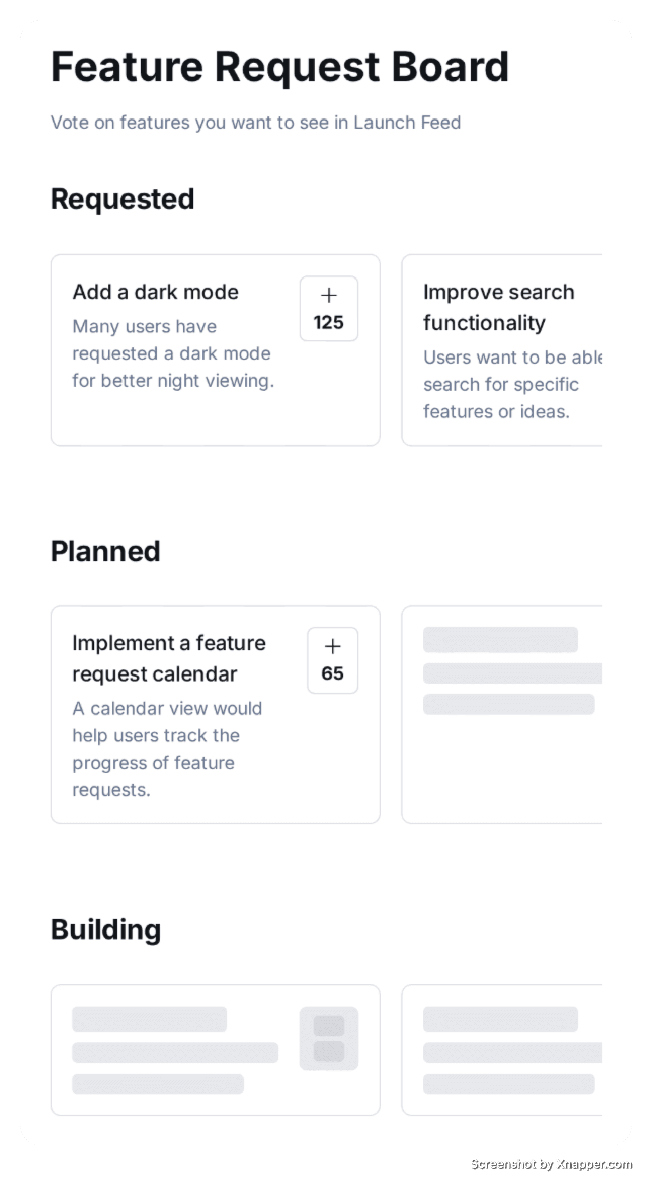 Feature request board
